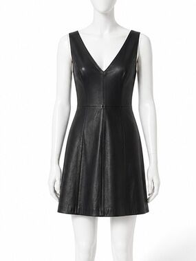 Black leather sleeveless dress Very good condition